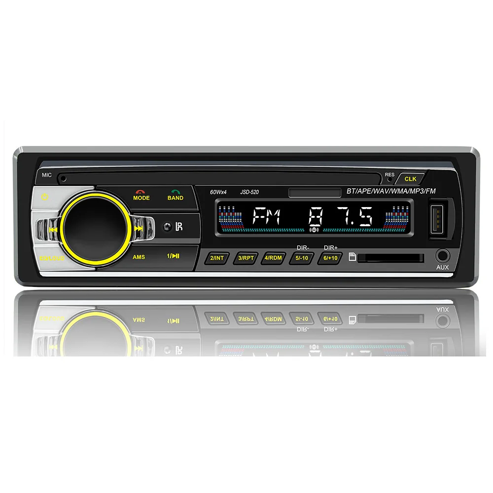 10pcs JSD-520 JSD520 Single Spindle Car Mp3 Player Bluetooth Hands-free Lossless Music Car Usb Card Host Radio