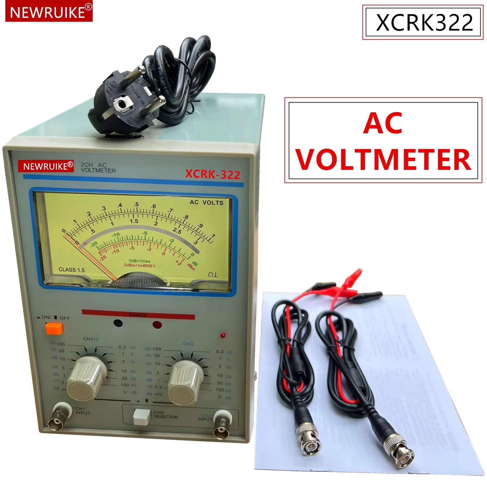 Milivoltmètre à Double canal tvt-322, Double aiguille, tension, nouveau Design, pointeur, Instruments de mesure de tension, XCRK322 NEWRUIKE