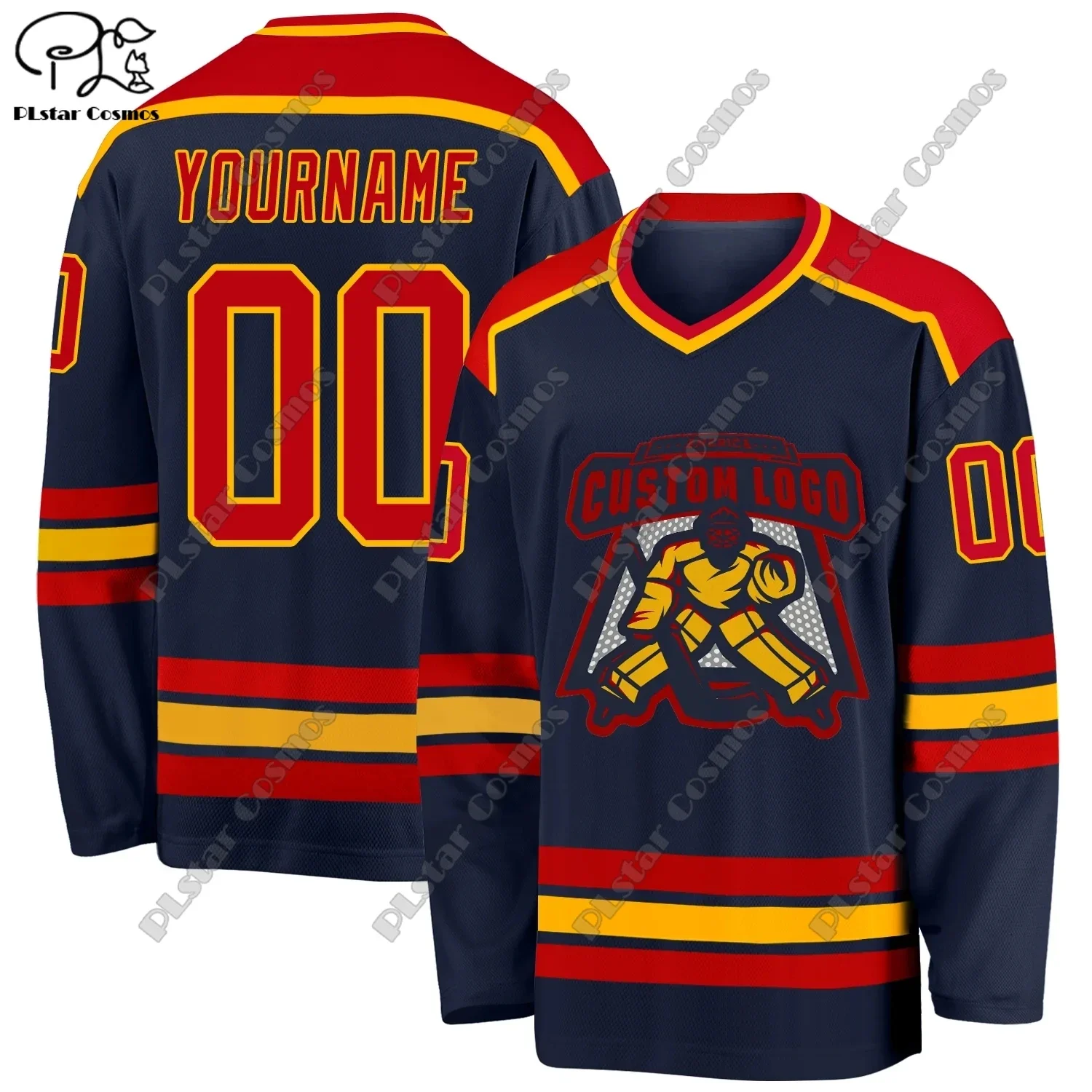 

New Hockey Jersey Colorful Series V Neck Long Sleeve Personalized Customized 3D Printed Colorful Casual Sweatshirt Team Gift C19