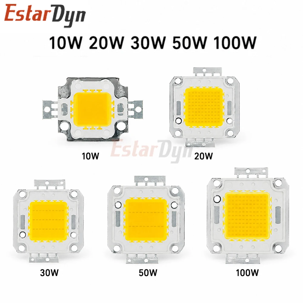 Estardyn 10W 20W 30W 50W 100W High Power Integrated LED Lamp Beads White/Warm White 3200K-6500K 32V-34V 600-3000mA 24x44mil