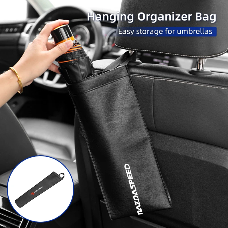 

Car Umbrella Storage Bag Leather Umbrella Holder Organizer Auto Accessories For Mazda 6 3 5 2 CX5 CX7 323 Demio Axela Atenza CX9