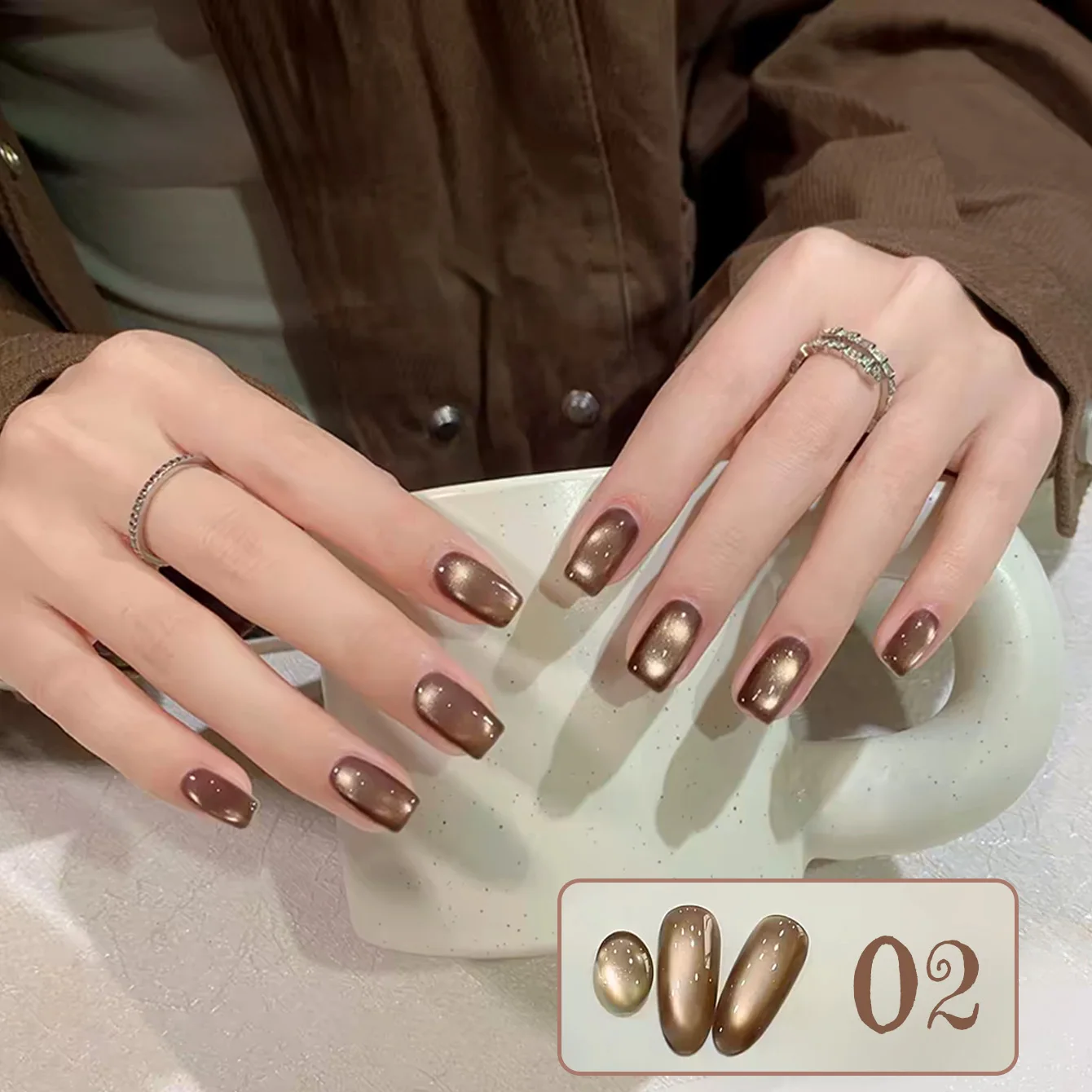 WS 1-9 Stück Herbst Tracking Cat Eye Gel Nagellack 2026 Braun Nagel Maillard Glasperlen Nagellack Herbstnägel – Detail 13