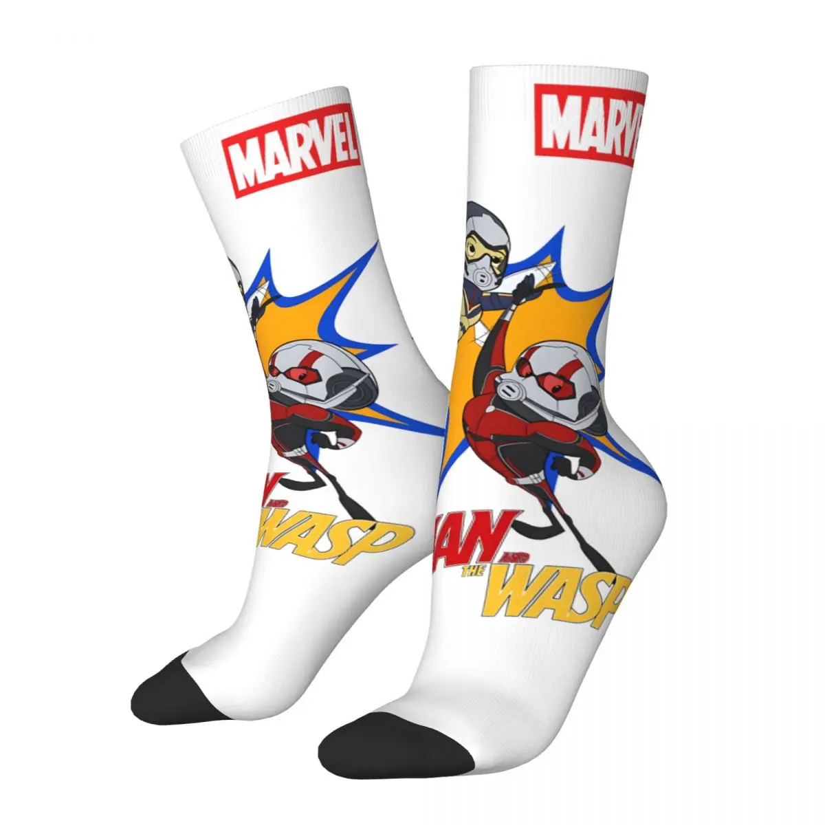 

Funny Crazy Sock for Men Marvel Limited Edition Hip Hop Harajuku Ant-Man Happy Seamless Pattern Printed Boys Crew compression