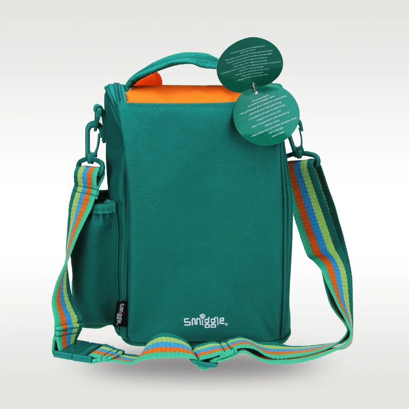 Australia Smiggle Original Children's Lunch Bag Boy Messenger Bags Green Tiger Handbag Waterproof Thermal Insulation 9 Inches