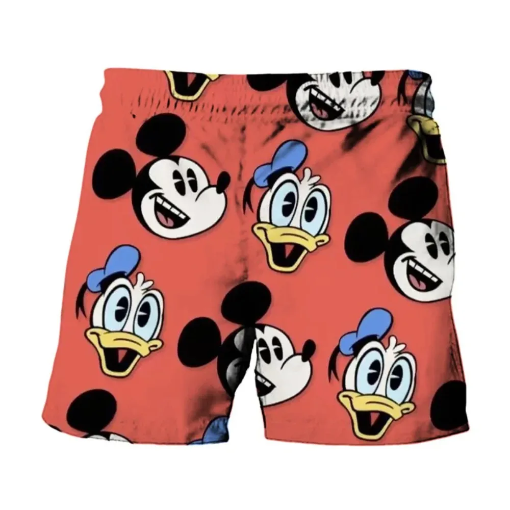 

Новые спортивные штаны с 3D принтом Disney Cute Stitch и Микки и Минни, лето 2025, мужские и женские уличные быстросохнущие шорты
