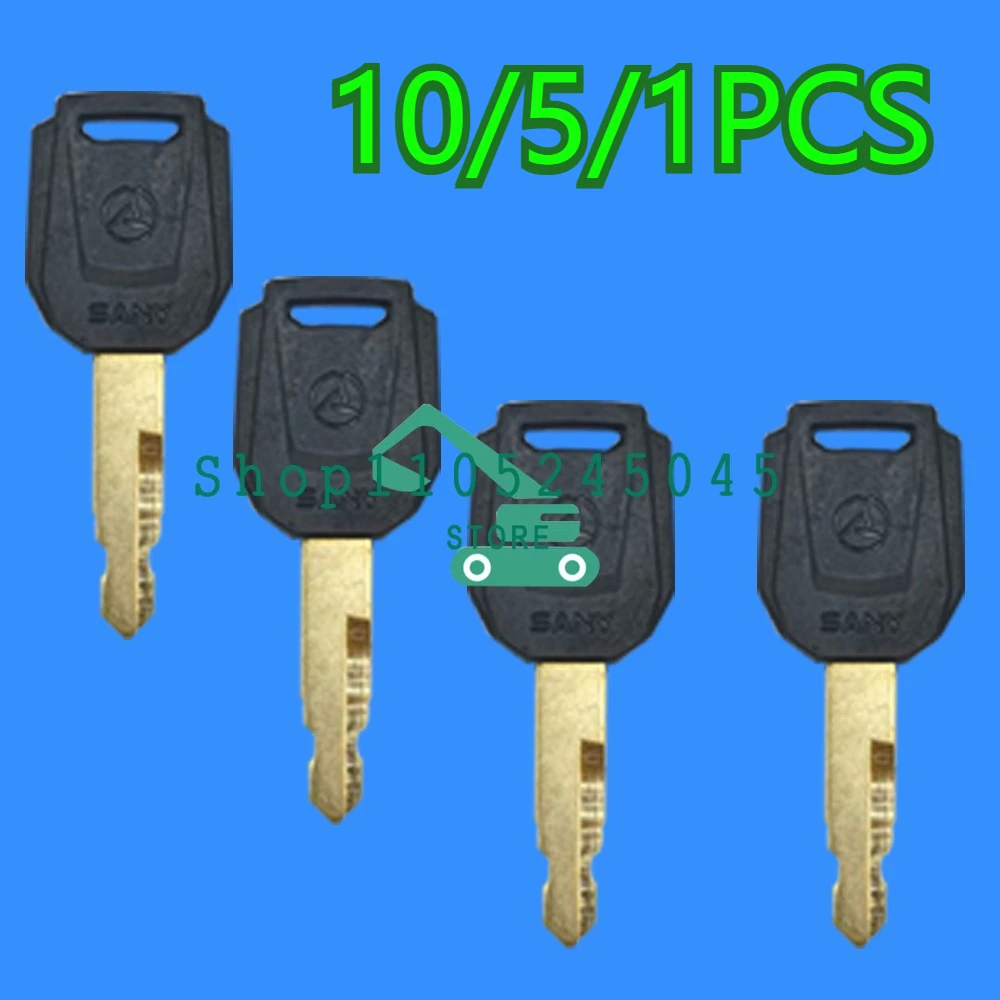 10/5/1Pcs New Side Door Key for Sany Excavator Crane Loader Lift Forklift Grader Switch Key