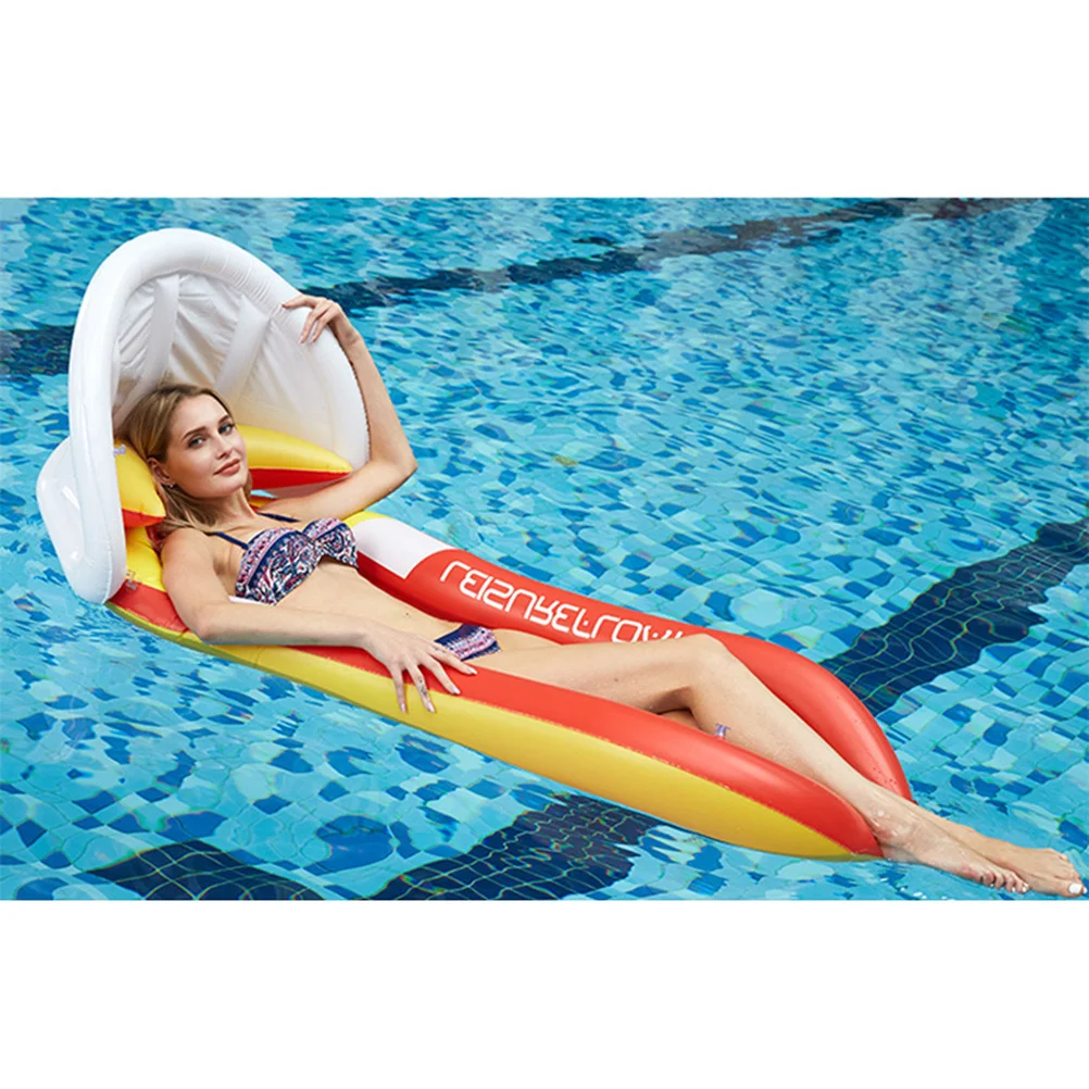 Cama flotante inflable con sombrilla extraíble, sillón reclinable de Pvc de gran flotabilidad para piscina, hamaca para lago, inflable al aire libre