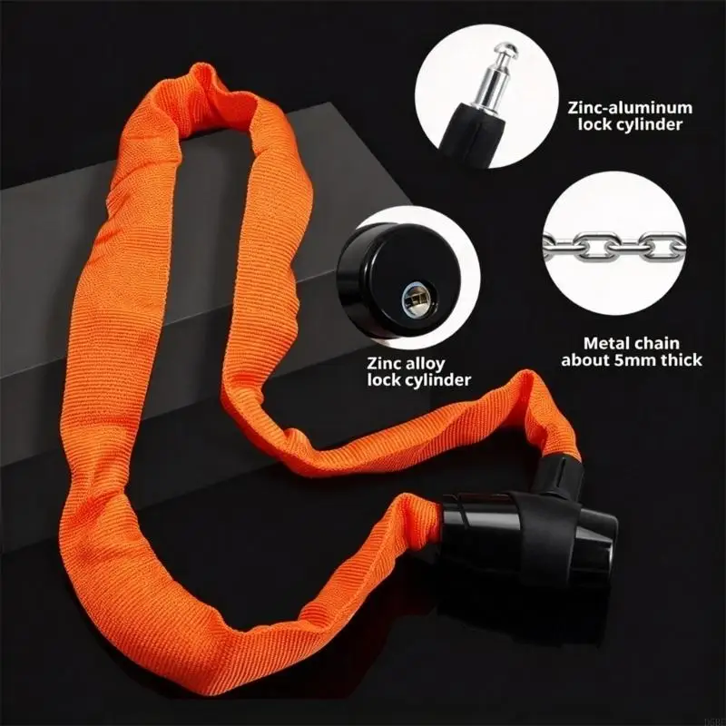 D5BE Keyed Chain Lock for Motorcycles, Bicycles, and Door Handles
