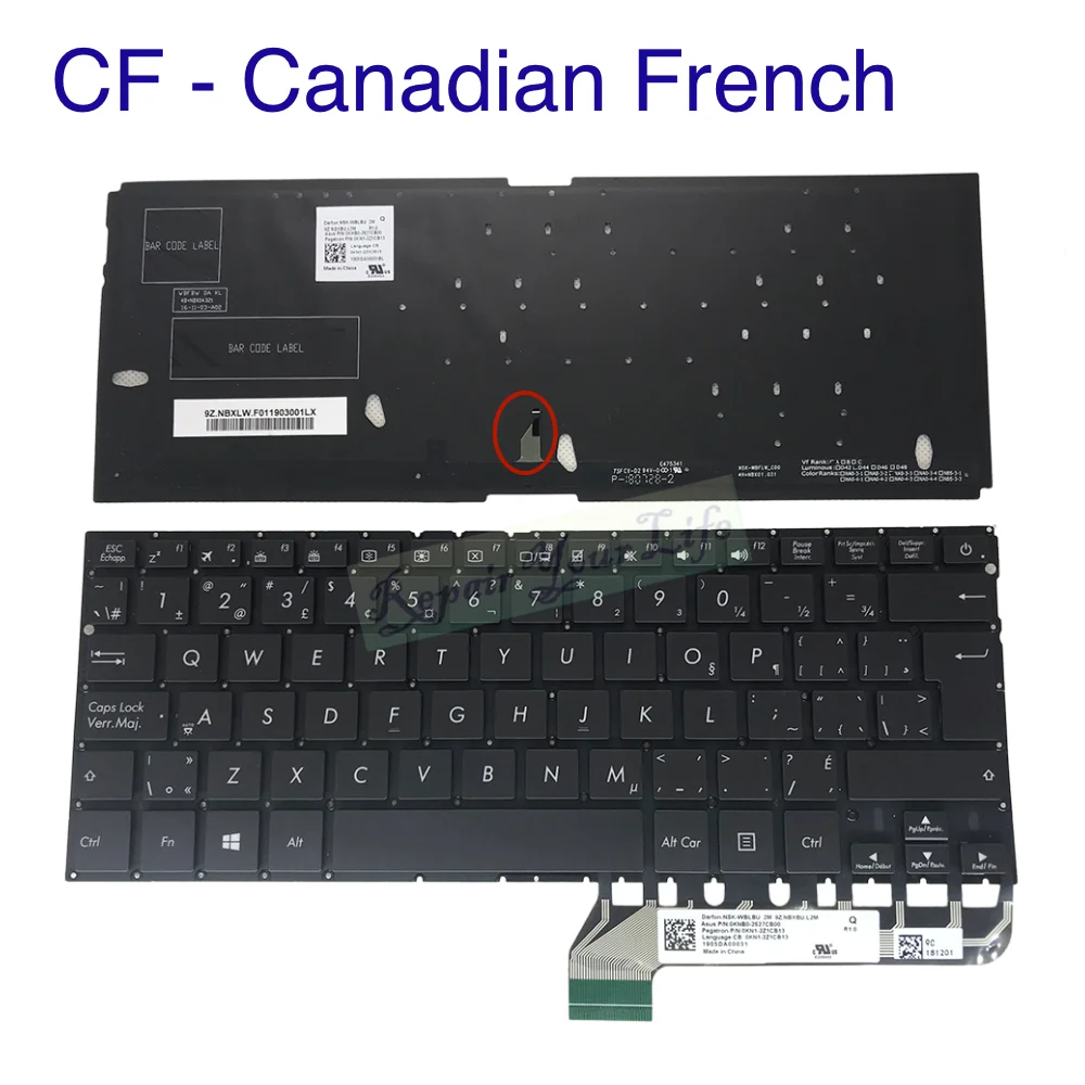 

CF WB TR SW JPA Backlit Keyboard for Asus UX430UAR ZenBook 14 UX430 UX430U UN UQ UA, Canadian French WEST BALKANS Swiss Turkish