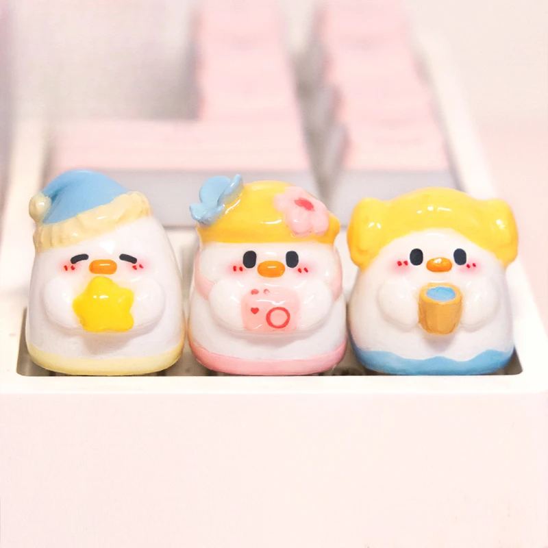 

Cute duck personalized keycap cross axis mechanical keyboard custom keycap single cartoon resin 3D printing cat