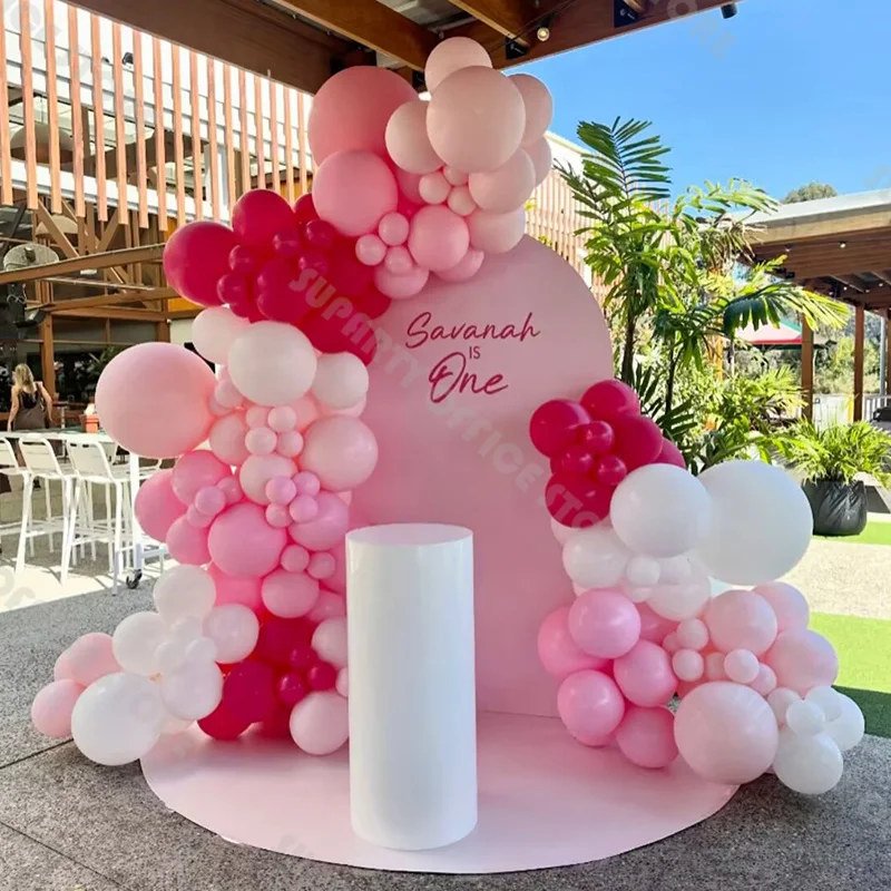 

148pcs Pink Red Balloon Arch Kit Baby Shower Girl 1st Birthday Gender Reveal Kids Party Wedding Graduation Party Decor Supplies