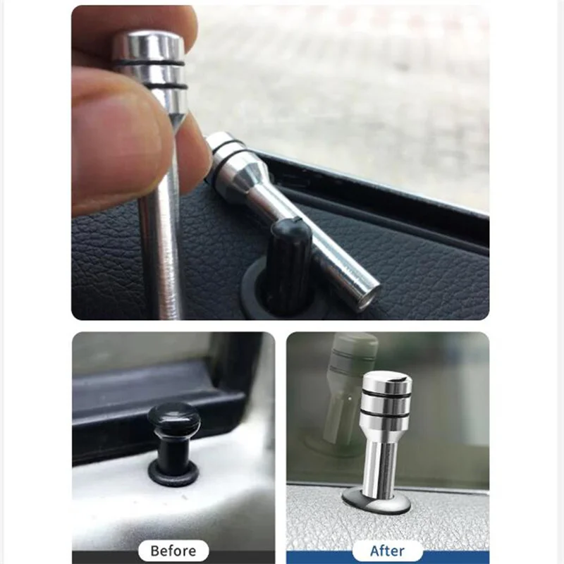 4Pcs Car door lock pin Door Lock Rod 50mm Knob Pull security  Insurance  Auto Universal Security Door Lock Picking Latch Pins