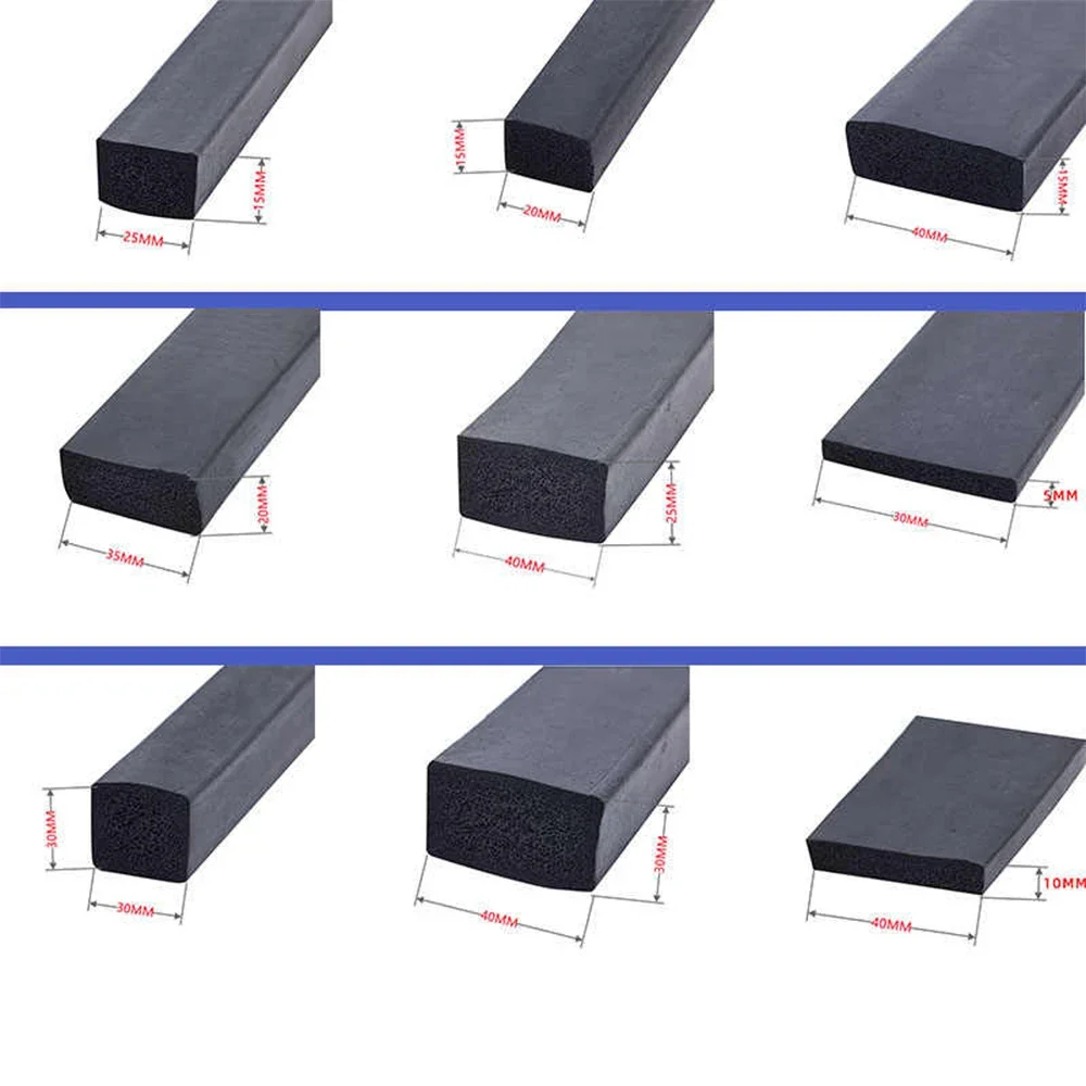 Dicke 2/3/4/5/8/10/12/15/20/25/30/40/50 mm, schwarzer EPDM-Gummischaum-Dichtungsstreifen, quadratischer Balken für Schranktürdichtungen