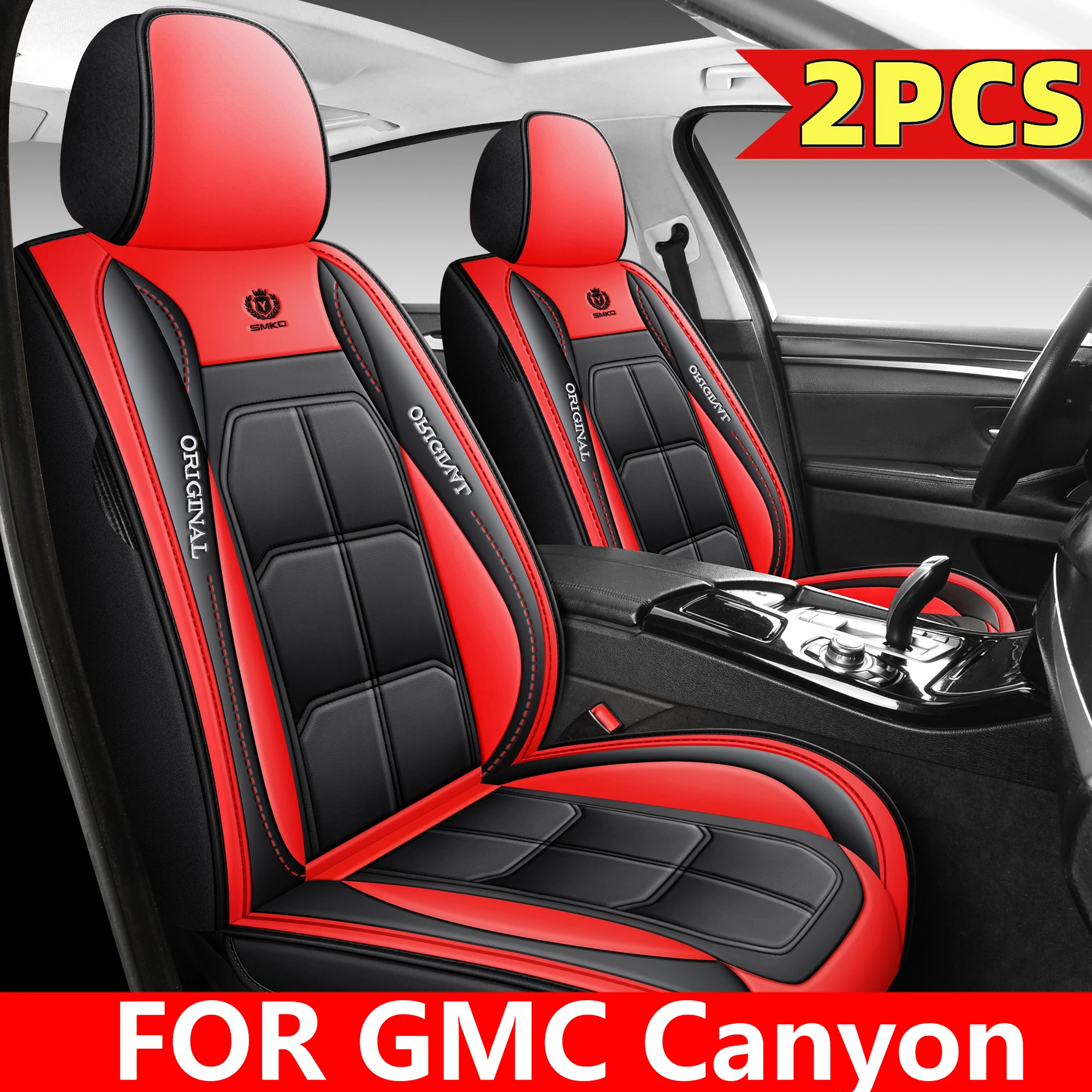 

Мягкие и удобные чехлы на автомобильные сиденья GMC Canyon, передние двухместные водонепроницаемые чехлы на сиденья из искусственной кожи с мышцами