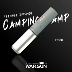 WARSUN LT300 Multi-Function Camping Light - 360° Panoramic Lighting, Rechargeable, IP44 Waterproof, 700LM Brightness