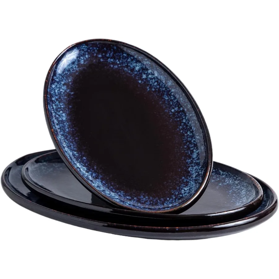 

Керамические большие сервировочные тарелки, набор из 3-х овальных тарелок для развлекательного современного кухонного посуда для ужина, фруктового салата, индейки, духовки