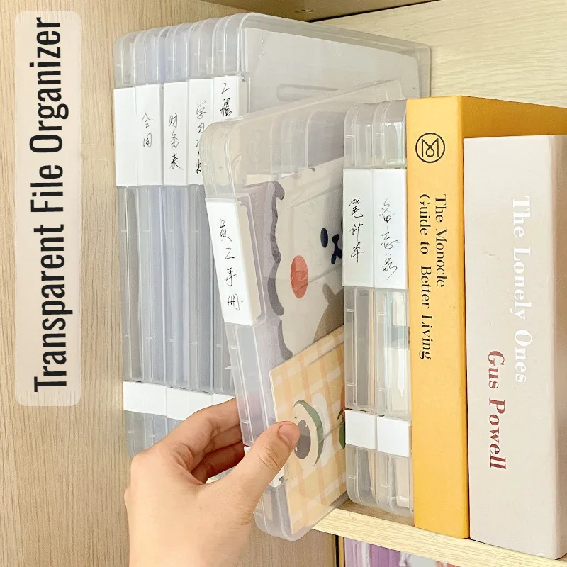 منظم ملفات مشبك مزدوج شفاف ، صندوق ملفات بلاستيكي ، مقاوم للماء ، مقاوم للغبار ، دفتر حسابات ، تخرج ، معرف ، A4