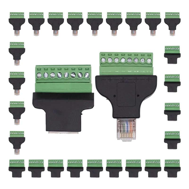 

2/4/8PCS RJ45 Male To Screw Terminal Adaptor RJ45 Female To 8 Pin Connector RJ45 Splitter For CCTV Ac CCTV DVR