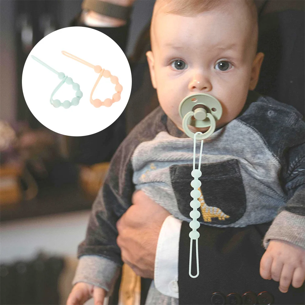 

4pcs Silicone Clip Safe Durable One Piece Design Easy Clean Universal Fit For Clips For Pacifier Clip Holder Infant
