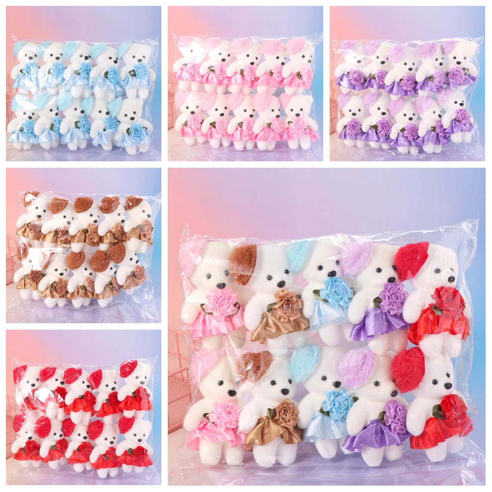 10pcs/set Foam Bear Bear Plush Foam Toys Plush Doll Plush Animal Mini Bear Flower Bouquet DIY 11cm Cartoon Bouquet Doll