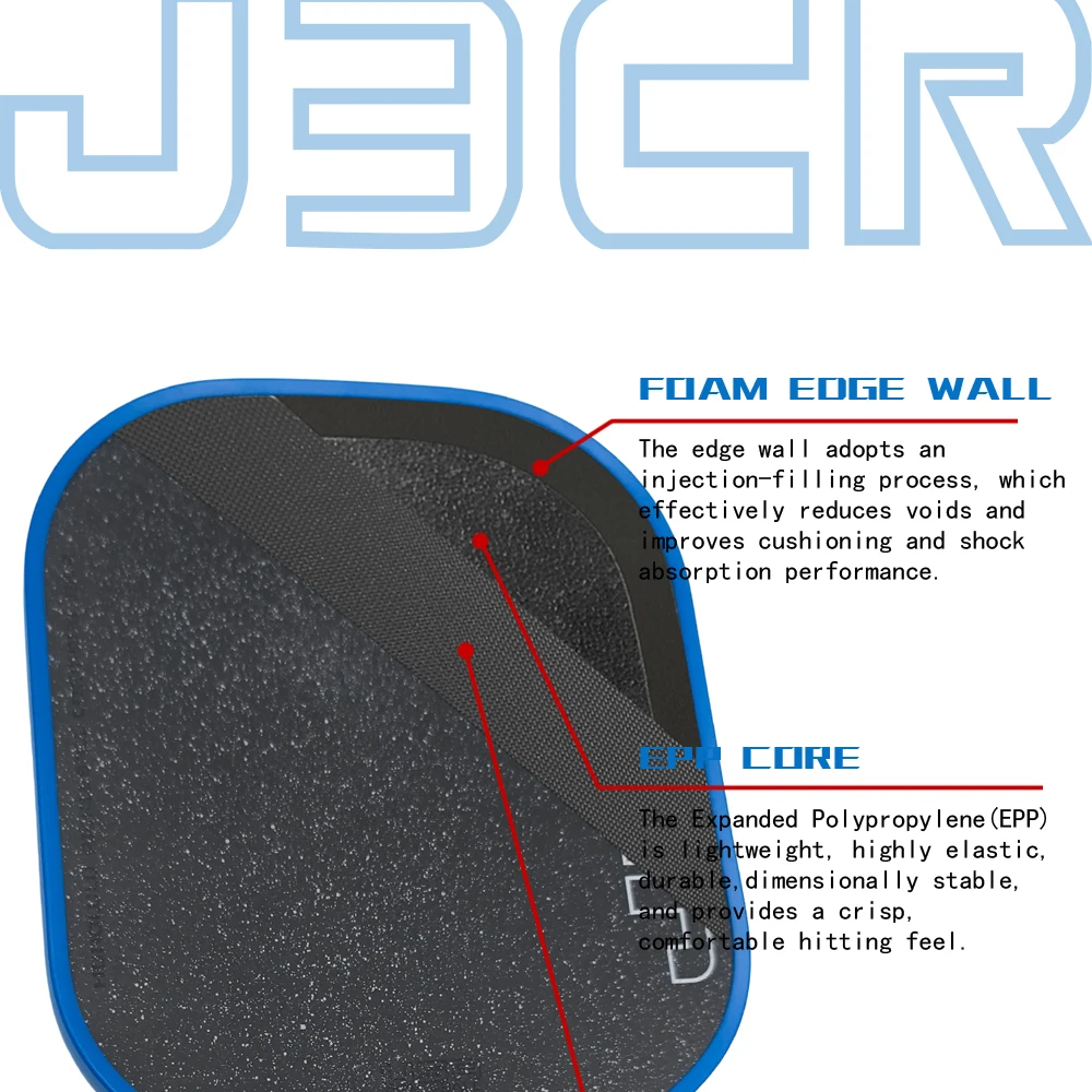 Honolulu J3CR Heißgepresster CFC Carbonfaser Pickleball-Schläger – Detail 11