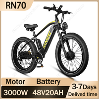 RINCC RN70 Electric Bicycle 3000W Dual Motor 48V20AH Battery Electric Bike 26inch all-terrain tire retro Hydraulic Brake E-bike