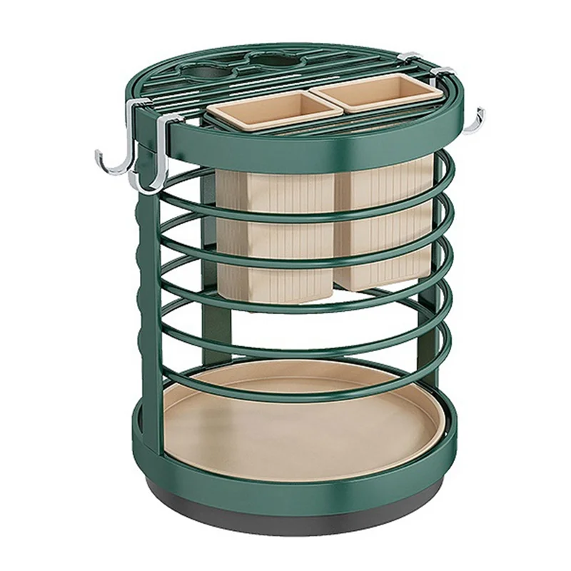 

TFORU-Knife Holder Stand For Cutlery Utensil Inserted Block Storage Tank Green 360 °Rotation 1Set
