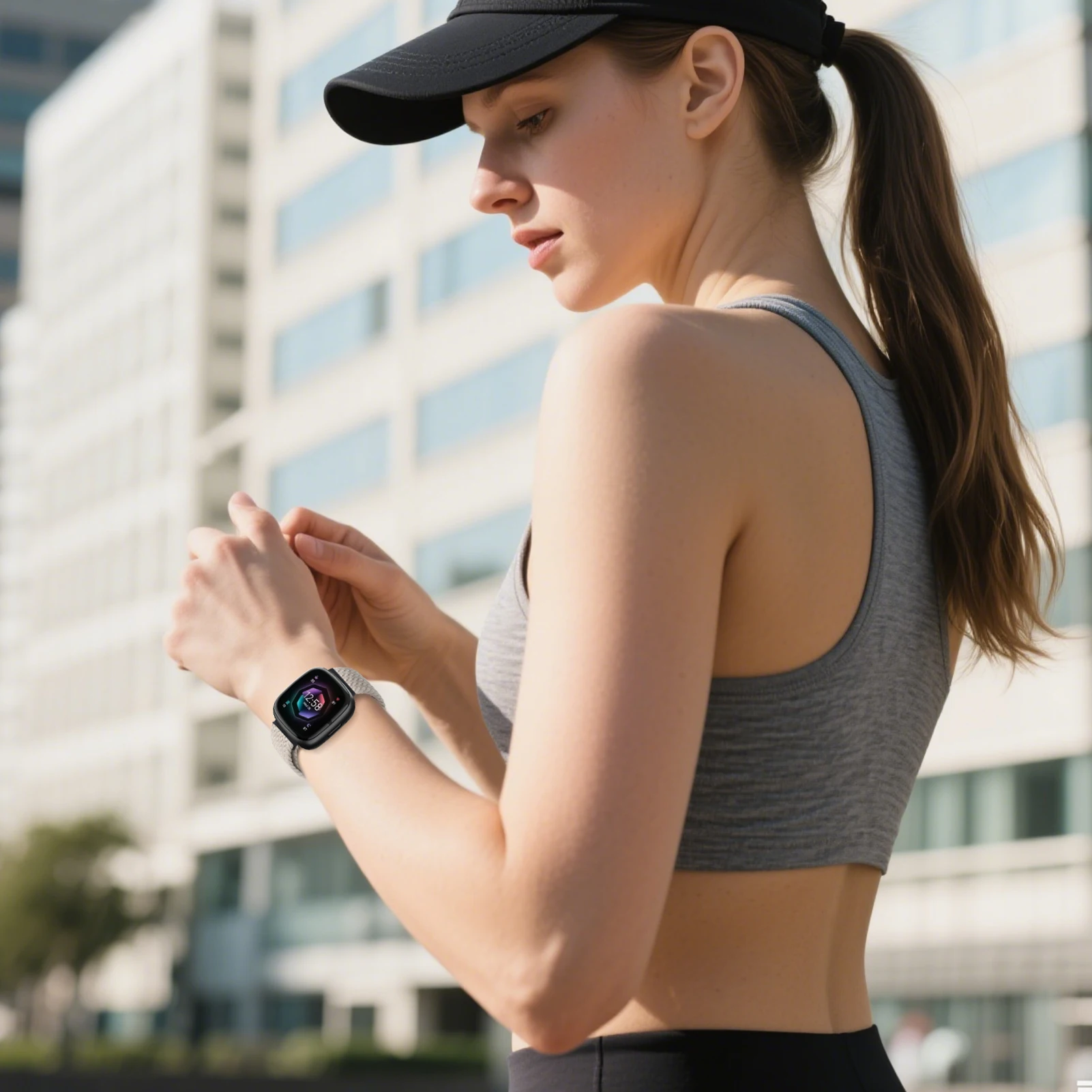 حزام مضفر المظلة لـ Fitbit Versa 4 3 Sense 2 ملحقات الفرقة استبدال سوار كوريا النايلون لحزام Fitbit Versa 4
