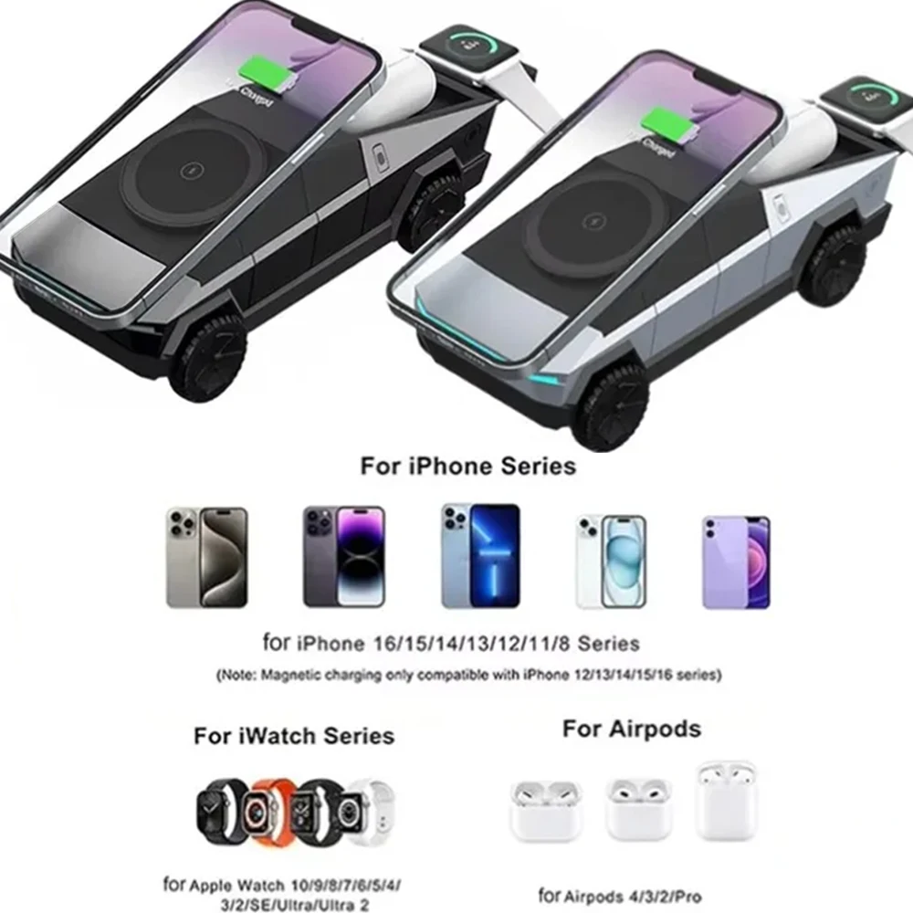 Car Magnetic Wireless Charger Dashboard Stand For iPhone 17 16 15 14 pro Max Samsung Watch AirPods Pro Fast Charging Station - Image 3