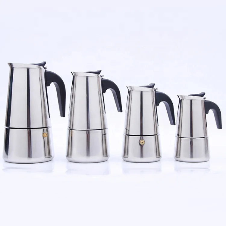 Christmas Gift Stainless Steel Italy Moka Maker 2cups 6cups 9cups 12cups Portable Coffee Cooking Espresso Set