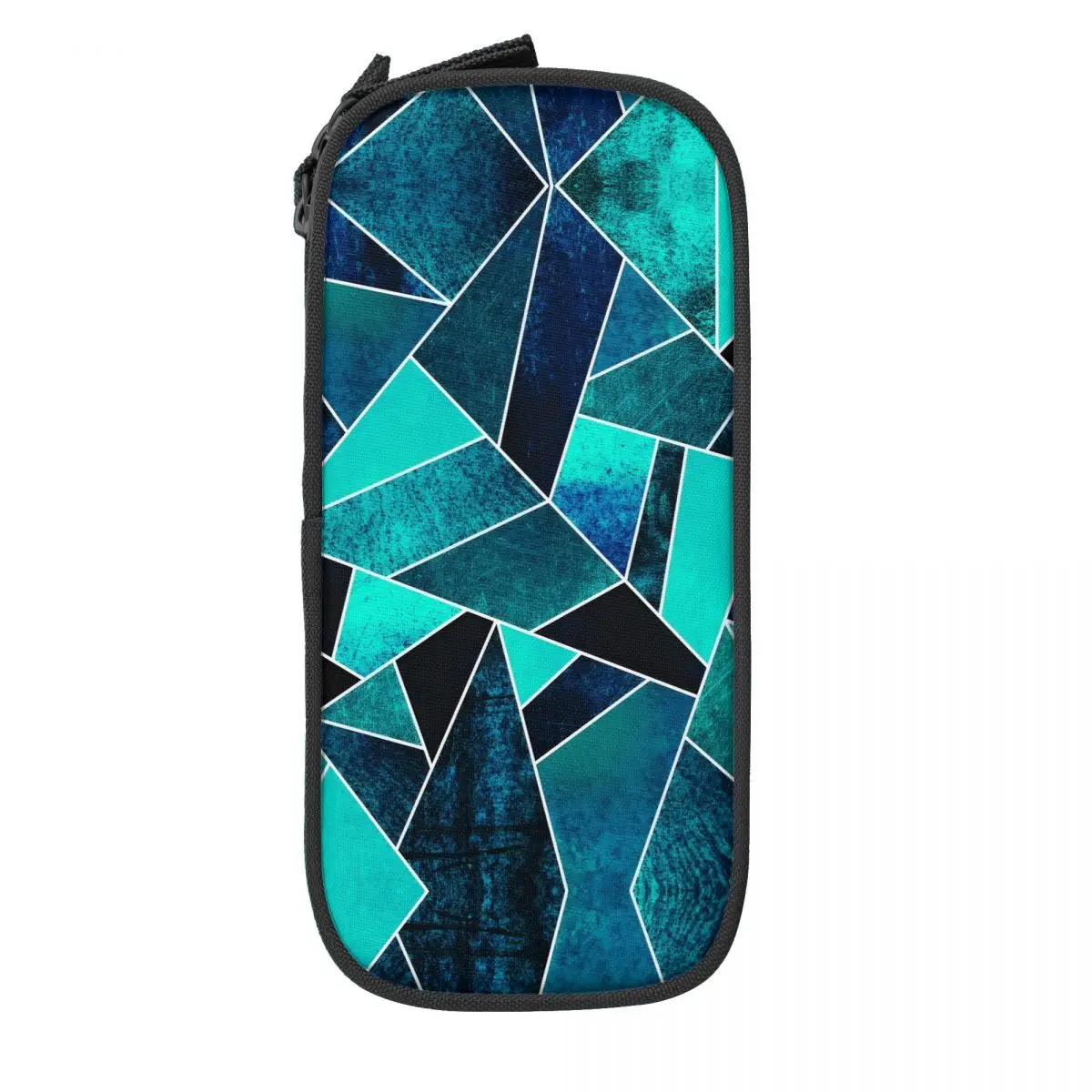 Custom Korean Wild Ocean Abstract Geometric Lines Pencil Case for Boys Gilrs Large Capacity Pen Bag Box Stationery