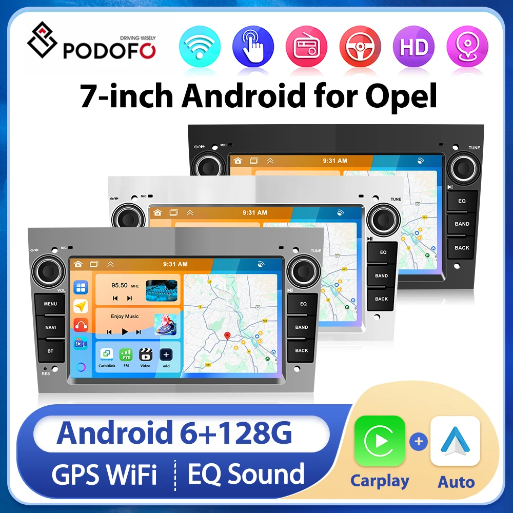 Podofo 2Din 7-дюймовый автомобильный радиоприемник Android для Opel Astra Antara Vectra Corsa Zafira Meriva vivara Vivaro Combo Signum Tigra Twin GPS