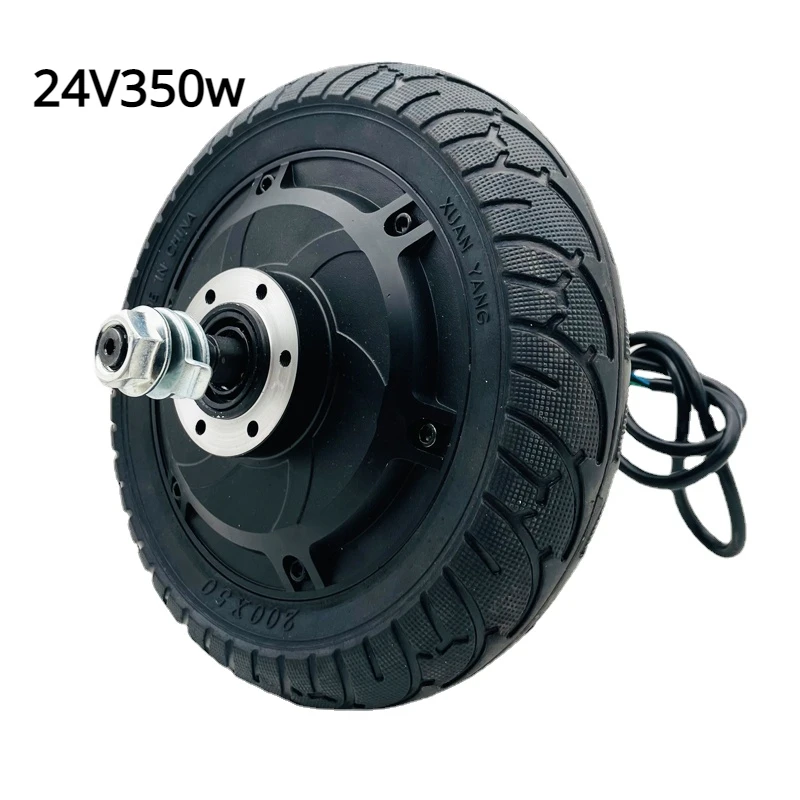 8 Inch 36v350w 24V 48V Elektrische Scooter Modificatie Accessoires, Motor, Kleine Dolfijn Borstelloze Wielnaaf Motor, Schijfrem