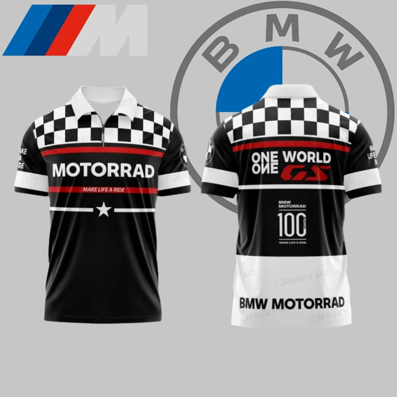 

New BMW Motorrad Black Classic Quick Dry POLO Shirt Comfortable Casual High Quality Top Top BMW Sports Comfort T-Shirt Moto
