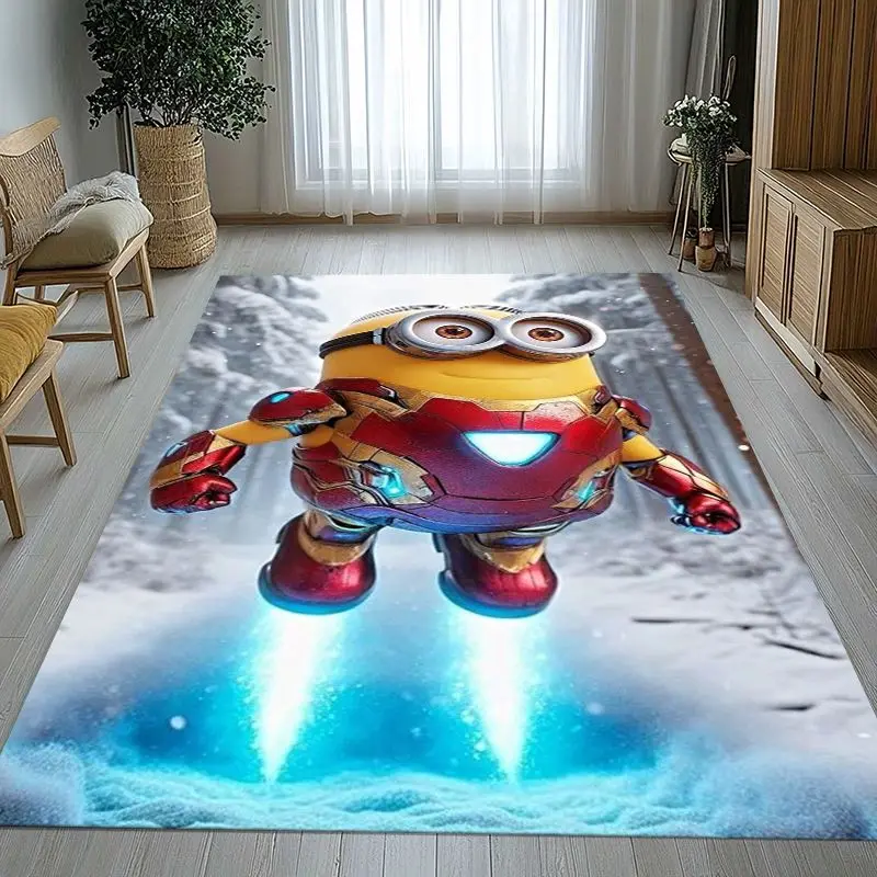 Funny Kawaii M-Minions Cartoon Area Rug,Soft Non-Slip Carpet Mat for Living Room Bedroom Playroom,Sofa Floor Rug,Home Decor Gift