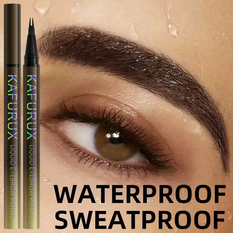 8 色 2 点眉ペンシル防水液体眉毛ペン持続赤茶色韓国メイク高着色化粧品ギフト