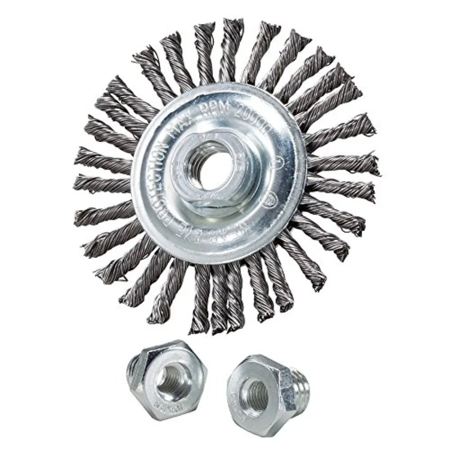 

Industries 186010B - 4" x 3/16" x 5/8"-11 Stringer Bead Wire Wheels, .020 Carbon Steel Wire (10 pack)
