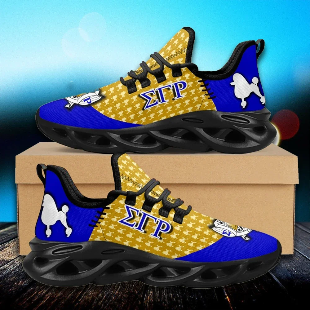 

2023 Hot Sale Flat Shoes Fashion Sigma Gamma Rho Poddles Mesh Sneakers for Women Breathable Footwear Walking Running Zapatillas