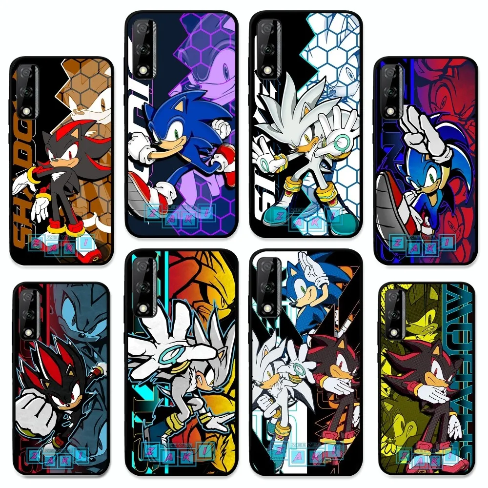 Anime Cartoon S-Sonics H-Hedgehogs Phone Case For Huawei Y9 6 7 5 Prime Enjoy 7s 7 8 Plus 7a 9e 9plus 8E Lite Psmart Shell