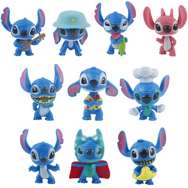 10pcs Classic anime Stitch anime doll,Whether in the car or in the room is a very beautiful toy and a great birthday present