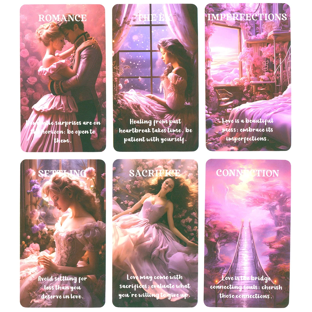 Romance Oracle Cards Tarot English Version 12x7 in Box Fortune Telling Toys Prophet Divination Deck with Meaning on It