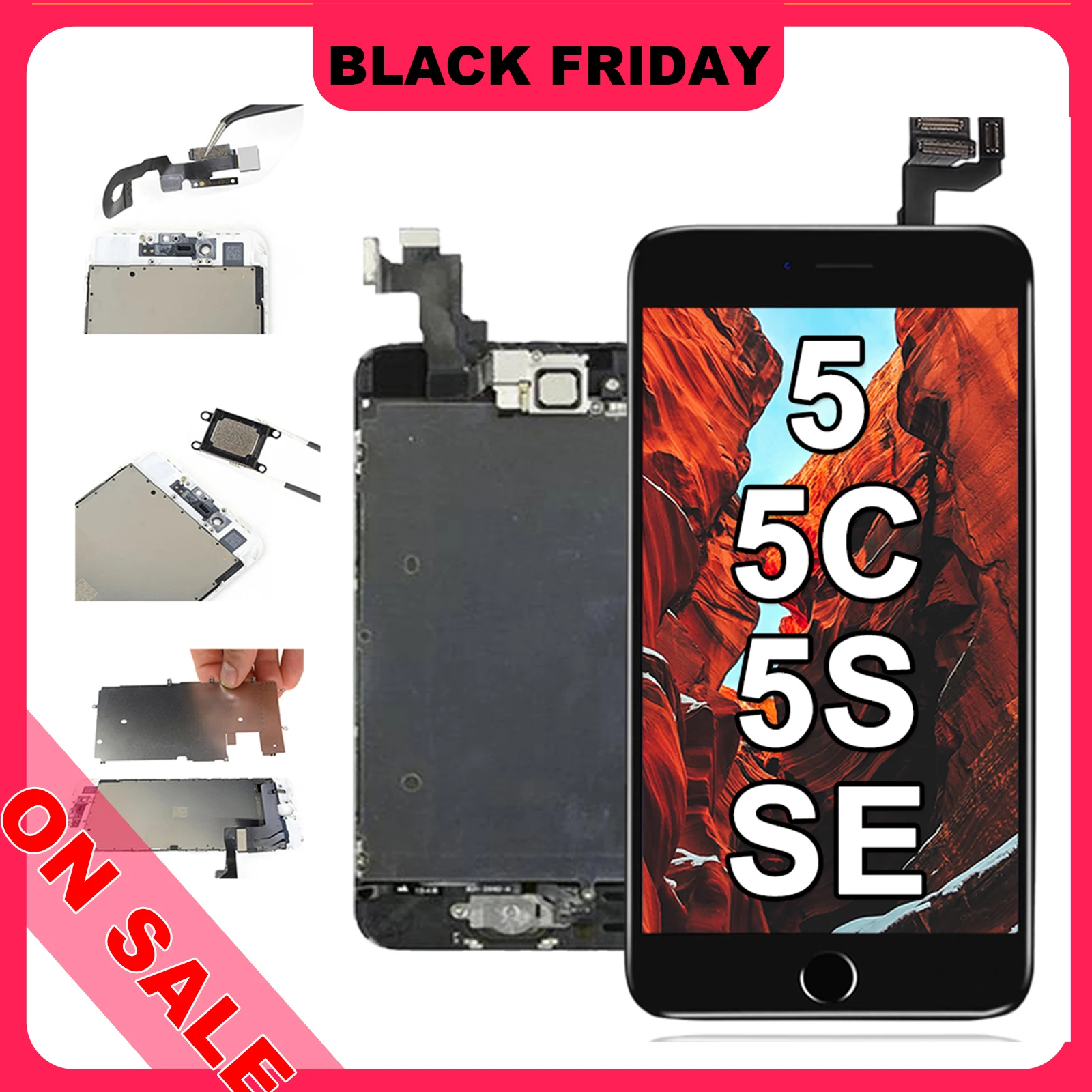 No.1 Display For iPhone 5 5S 5C SE 2016 LCD Screen Touch Digitizer Assembly Replacement Installed Front Camera Home Button+Tools