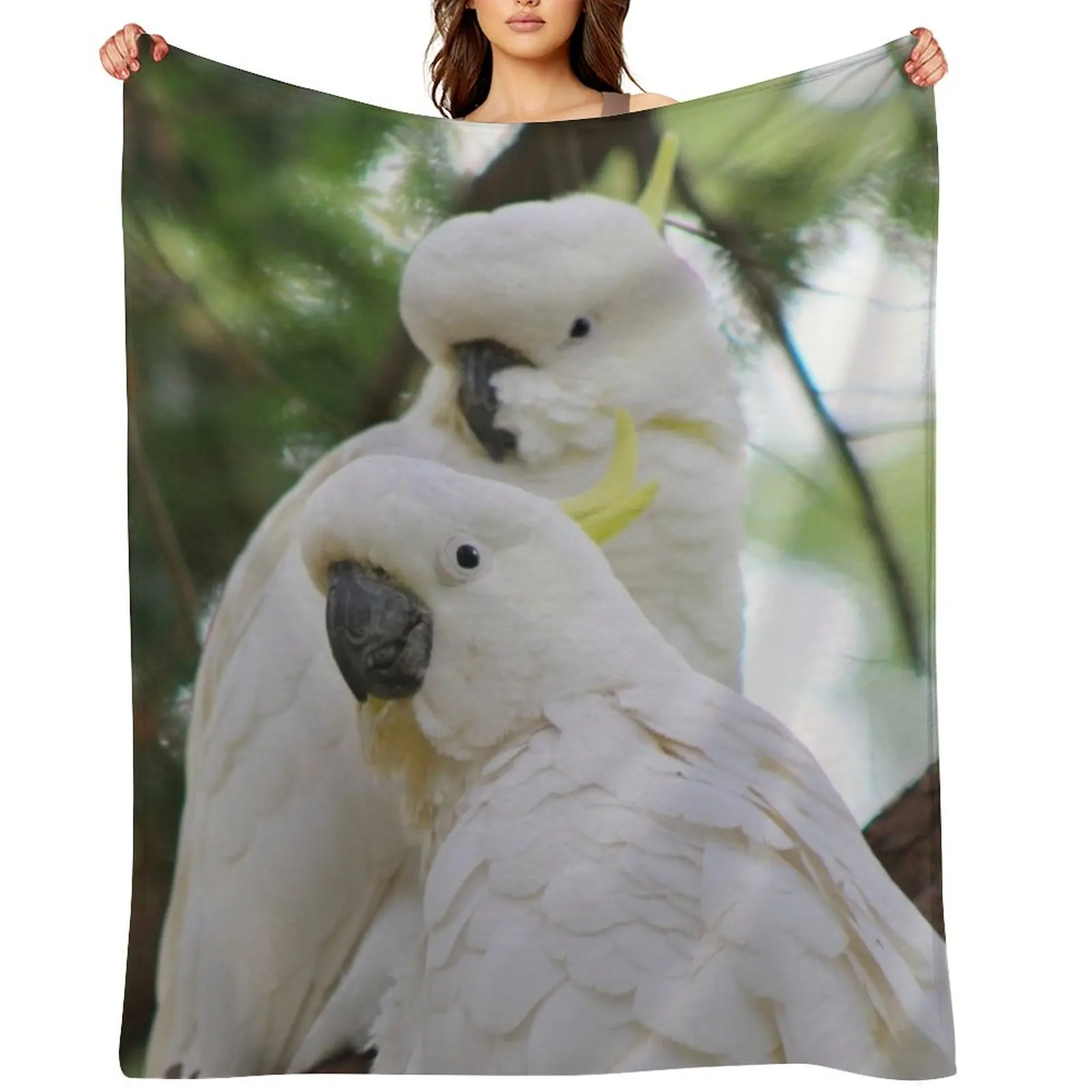

Sulphur Crested Cockatoos in Sydney Throw Blanket Heavy Luxury Throw halloween Cute Blankets