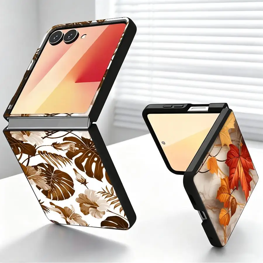 Maple Leaves Case Suitable For Samsung For Galaxy Z Flip 8 Z Flip6 Z Flip3 Z Flip4 Z Flip7 FE 7 6 5 4 3 Z Flip5 Back Phone Cover