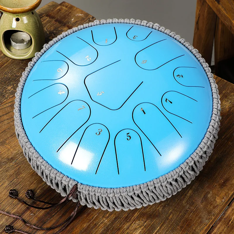Hooqu Direct Selling New Models Pretty 13 Tone 12 Inch Hand Tapping Steel Tongue Drum