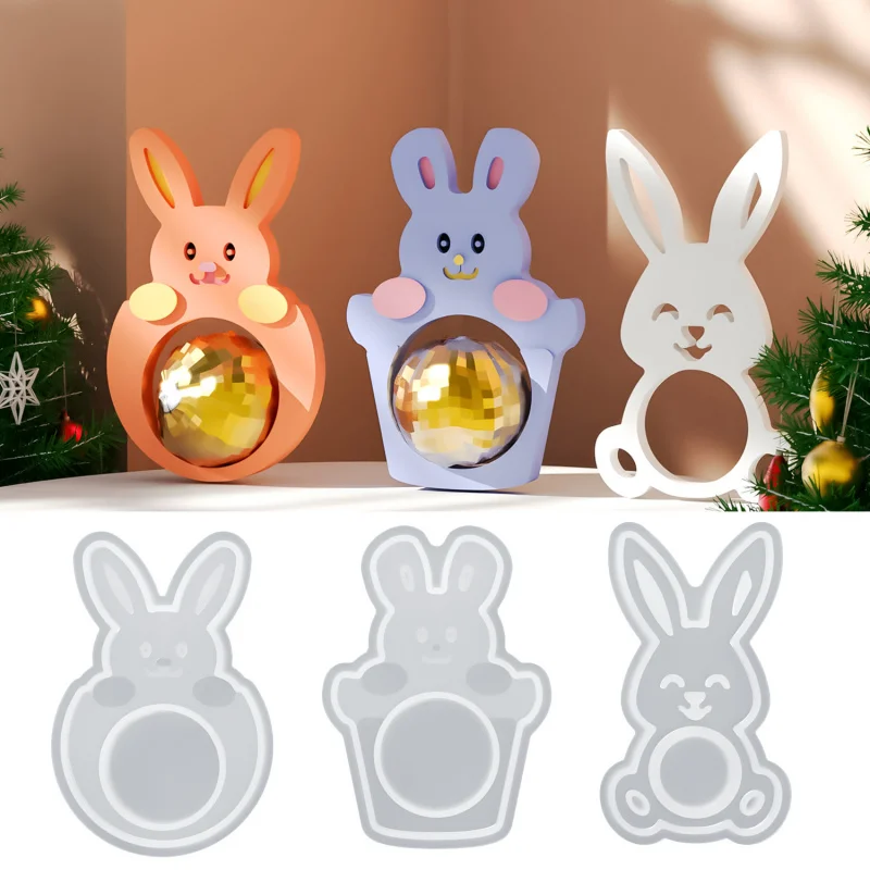 

Diy Christmas Bunny Cartoon Epoxy Mold Candy Christmas Tree Decoration Pendant Plaster Mold