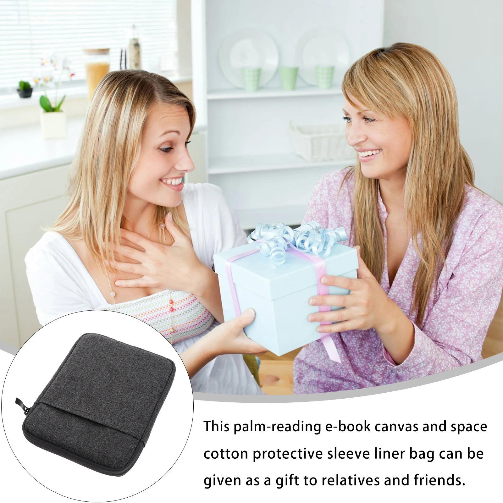 

1pc E-Book Cover 6In Multi-Function Case For Durable Canvas Space Cotton Material Shockproof Washable