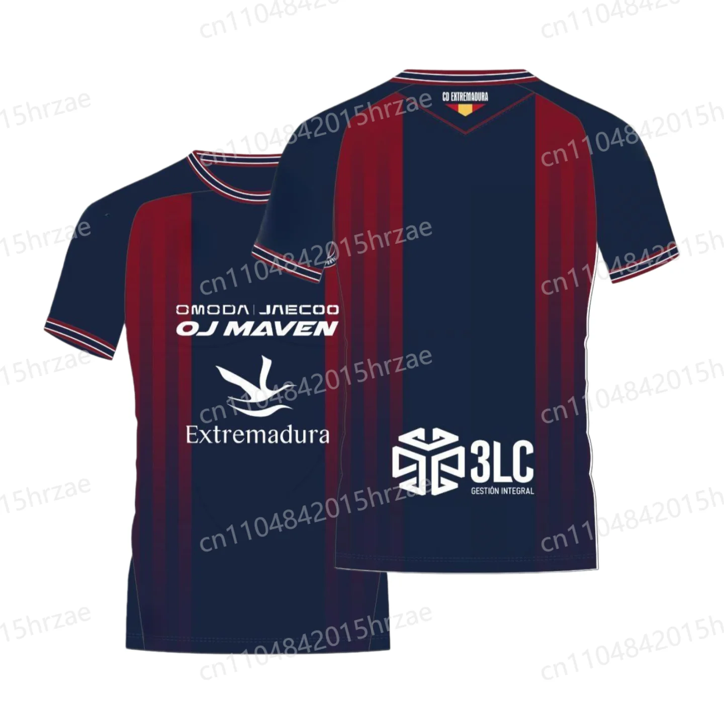 Camiseta deportiva informal con cuello redondo estilo Extremadura de España para niños y adultos, camiseta de fútbol, Kit de fútbol de manga corta transpirable
