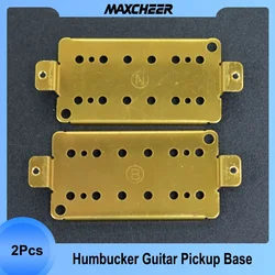 2pcs Durable Brass Humbucker Guitar Pickup Base Plate Neck Bridge Pickup Baseplate for Lp Electric Guitar Replacement Parts