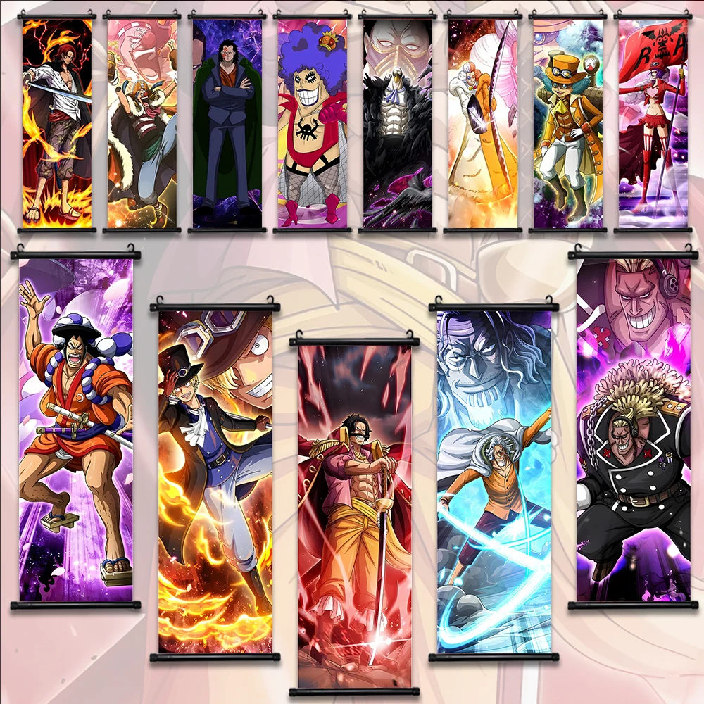 ONE PIECE Monkey D Dragon Anime Poster Cartoon Wall Artwork Canvas Decor Home Decoration Hanging Scroll Wallpaper Sabo Art Gift